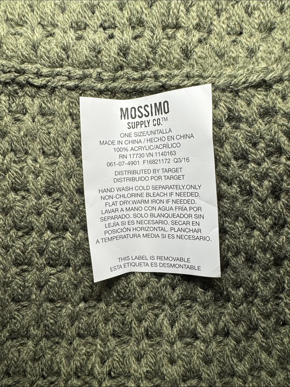 Mossimo Supply Co. Olive Green Knit Infinity Scarf